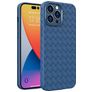 Mobigear Woven iPhone 14 Pro Max TPU flexible Carcasa - Azul oscuro