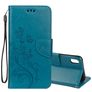 Mobigear Flowers iPhone XR Cover a libro portafoglio - Turchese