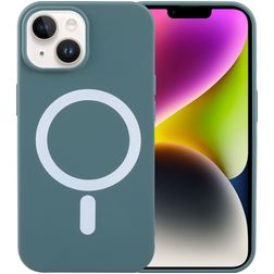 Mobigear Rubber Touch iPhone 15 Silikon MagSafe Etui plecki - Zielony
