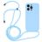 Mobigear Lanyard iPhone 14 Pro Silicone Capa com cordão - Azul bebé