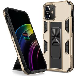 Mobigear Armor Stand iPhone 12 Pro Max Hårdt Bagsidecover Stødsikkert med Stander - Guld