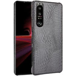 Mobigear Croco Sony Xperia 1 III Hårdt Bagsidecover - Sort