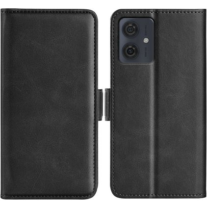Mobigear Slim Magnet Motorola Moto G54 Cover a libro portafoglio - Nero
