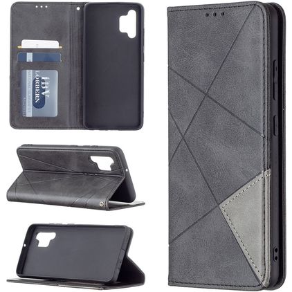 Mobigear Rhombus Slim Samsung Galaxy A32 4G Wallet case - Black