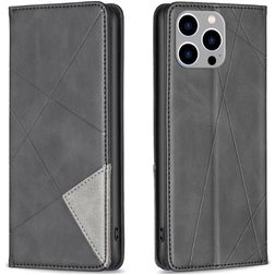 Mobigear Rhombus Slim iPhone 15 Pro Max Etui z klapką - Czarny