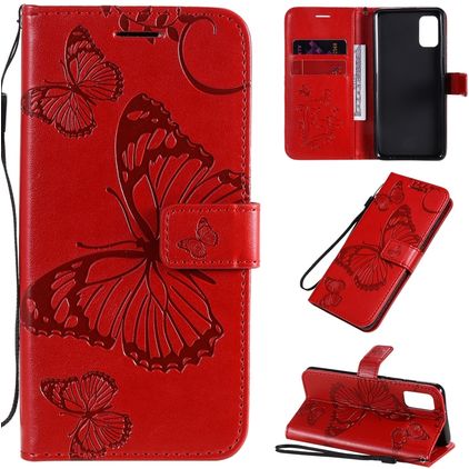 Mobigear Butterfly Samsung Galaxy A41 Wallet case - Red