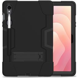 Xccess Survivor All-round Samsung Galaxy Tab S11 Capa Plástico rígido / Silicone Capa traseira + Alça de ombro + Suporte - Preto