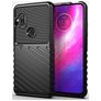 Mobigear Groove Motorola One Hyper Fleksibel TPU Bagsidecover - Sort