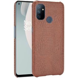 Mobigear Croco OnePlus Nord N100 Funda Plástico rígido Carcasa - Marrón