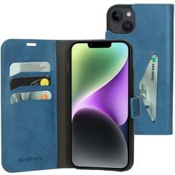 Mobiparts Classic Wallet iPhone 14 Plus Plånboksfodral med sedelfack - Steel Blue