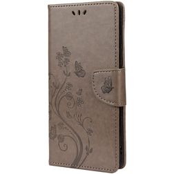 Mobigear Flowers Samsung Galaxy A33 Pungetui med Seddelrum - Grå