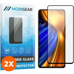 Mobigear Premium POCO F4 Vetro Protezione schermo - Compatibile con le cover - Nero (confezione da 2)
