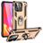Mobigear Armor Ring Xiaomi Redmi 10C Funda Plástico rígido Carcasa Antigolpes con anillo - Dorado