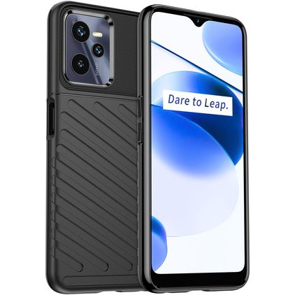Mobigear Groove Realme C35 TPU flexible Carcasa - Negro