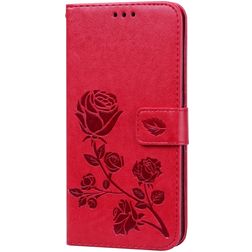 Mobigear Roses Samsung Galaxy A10 Lompakkokotelo + Setelitasku - Punainen