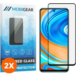 Mobigear Premium Xiaomi Redmi Note 9 Pro Tempered Glass Screen Protector - Case Friendly - Black (2-Pack)
