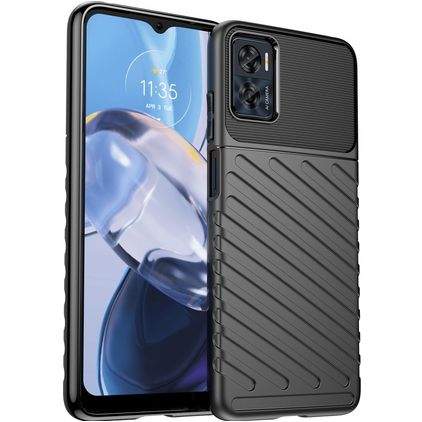 Mobigear Groove Motorola Moto E22 Joustava TPU Suojakuori - Musta