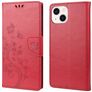 Mobigear Flowers iPhone 14 Wallet case - Red