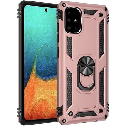 Mobigear Armor Ring Samsung Galaxy A71 Hardcase Back cover Antiurto con anello - Oro rosa