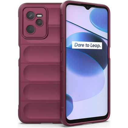 Mobigear Bumpy Realme C35 TPU flexible Carcasa - Burdeos