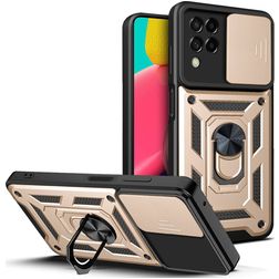 Mobigear Armor Ring Cam Slide Samsung Galaxy M53 Hard Case Back cover Shockproof with Ring Holder - Gold