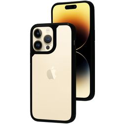 Mobiparts Rugged Clear iPhone 14 Pro Max Funda Plástico rígido Carcasa Antigolpes - Transparente / Negro