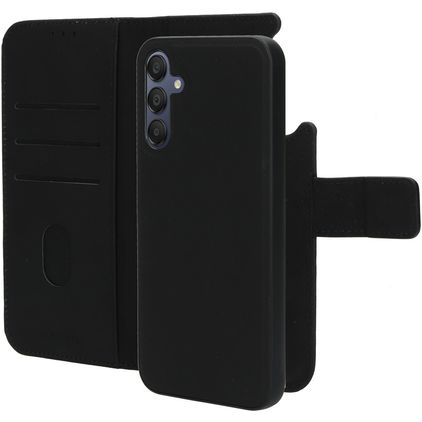 Mobiparts Samsung Galaxy A15 Pouzdro Pravá kůže Knížkové pouzdro 2v1 s odnímatelným krytem Peněženka - Černá