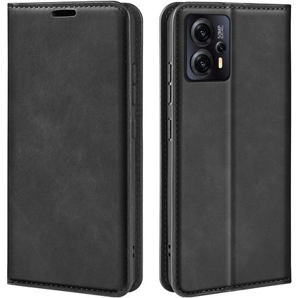 Mobigear Retro Slim Motorola Moto E13 Funda tipo libro Cartera - Negro