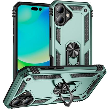 Mobigear Armor Ring iPhone 17 Hardcase Back cover Antiurto con anello - Verde