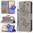 Mobigear Butterfly POCO M3 Pro Knížkové pouzdro Peněženka - Šedá