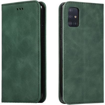 Mobigear Retro Slim Samsung Galaxy A71 Funda tipo libro Cartera - Verde