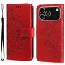 Mobigear Flowers iPhone 18 Pro Funda tipo libro Cartera - Rojo