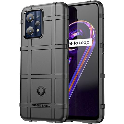 Mobigear Rugged Shield Realme 9 Pro Plus TPU flexível Capa traseira Antichoque - Preto