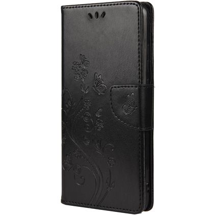 Mobigear Flowers Xiaomi Redmi Note 10 5G Funda tipo libro Cartera - Negro
