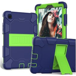 Mobigear ShieldStand Samsung Galaxy Tab A7 Lite Capa Plástico rígido / Silicone Capa traseira + Suporte - Azul / Verde