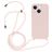 Mobigear Lanyard iPhone 14 Plus Silicone Case with lanyard - Sand Pink