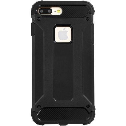 Mobiparts Rugged Shield iPhone 8 Plus Hårdt Bagsidecover Stødsikkert - Sort