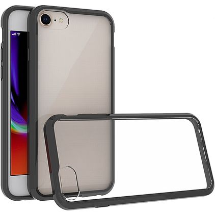 Mobigear Crystal iPhone SE (2020) Kova Suojakuori - Musta / Läpinäkyvä