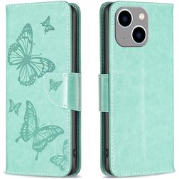 Mobigear Butterfly iPhone 15 Plus Funda tipo libro Cartera - Verde