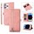 Mobigear Zipper iPhone 14 Pro Lompakkokotelo + Setelitasku - Ruusukulta
