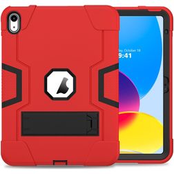 Mobigear ShieldStand iPad 11 (2025) Fodral Hårdplast / Silikon Skal + Ställ - Svart / Röd