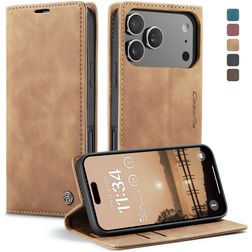 CaseMe 013 iPhone 18 Pro Max Funda tipo libro Cartera - Marrón