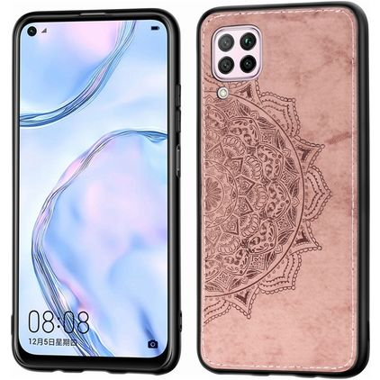 Mobigear Mandala Huawei P40 Lite Kova Suojakuori - Ruusukulta