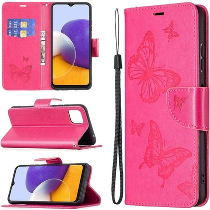 Mobigear Butterfly Samsung Galaxy A22 5G Funda tipo libro Cartera - Magenta