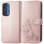 Mobigear Clover Motorola Edge (2021) Capa livro Carteira - Rosa dourado