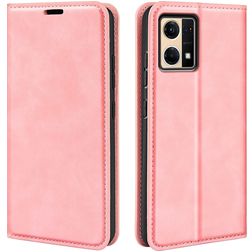 Mobigear Retro Slim OPPO Reno 7 4G Lompakkokotelo + Setelitasku - Vaaleanpunainen