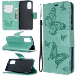 Mobigear Butterfly Samsung Galaxy S20 Funda tipo libro Cartera - Turquesa