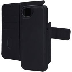 Mobiparts iPhone 17e Fodral Äkta läder 2-i-1-plånboksfodral med löstagbart skal med sedelfack - Svart
