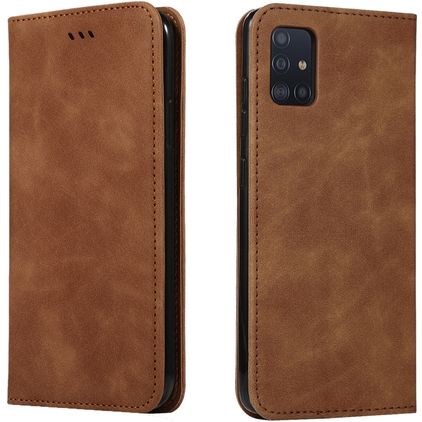 Mobigear Retro Slim Samsung Galaxy A51 Lompakkokotelo - Ruskea