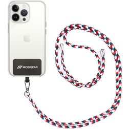 Univerzální nastavitelná šňůrka na mobil Mobigear Lanyard - Bílá / Červená / Zelená